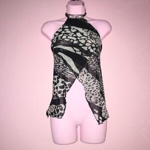 y2k unique animal halter top